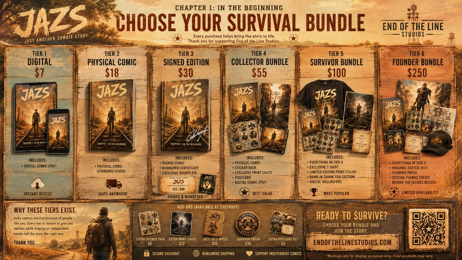 Warm summer Just Another Zombie Story survival bundle tier poster